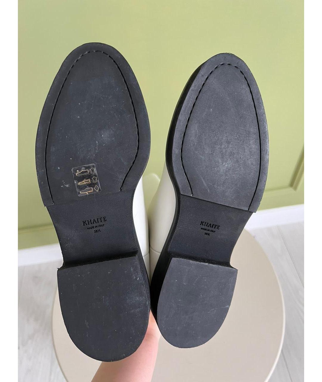 KHAITE Белые кожаные ботфорты, фото 6