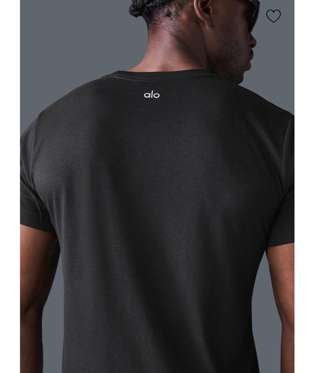 ALO YOGA Черная футболка, фото 3