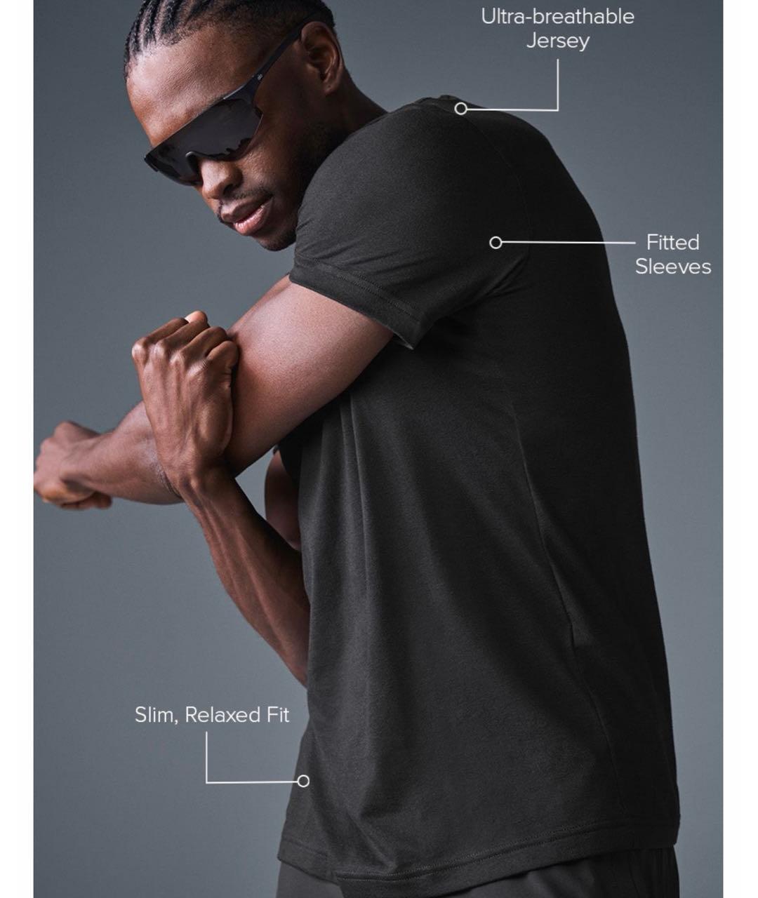 ALO YOGA Черная футболка, фото 4