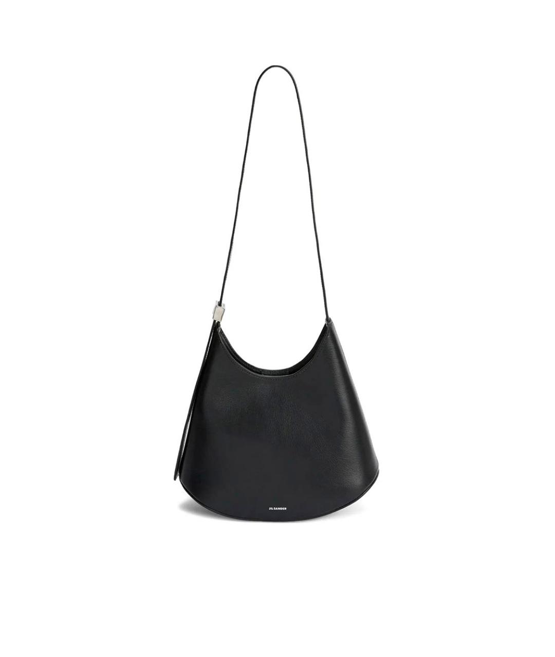 JIL SANDER Черная кожаная сумка через плечо, фото 1