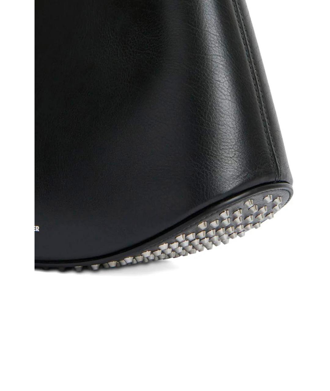 JIL SANDER Черная кожаная сумка через плечо, фото 3