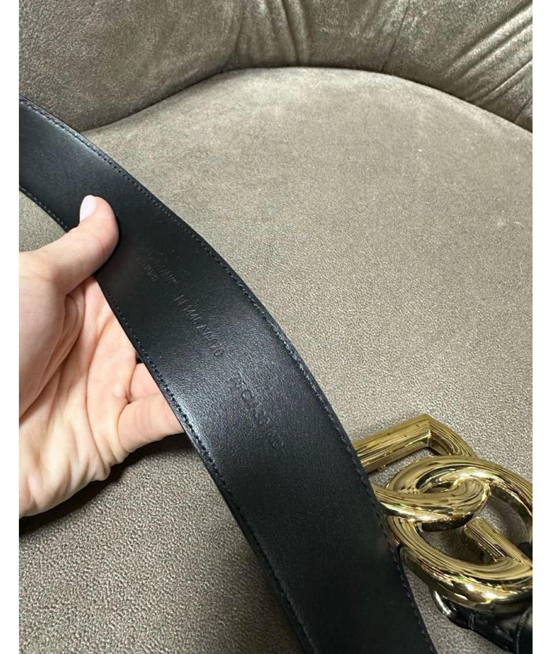 DOLCE&GABBANA Черный кожаный ремень, фото 4