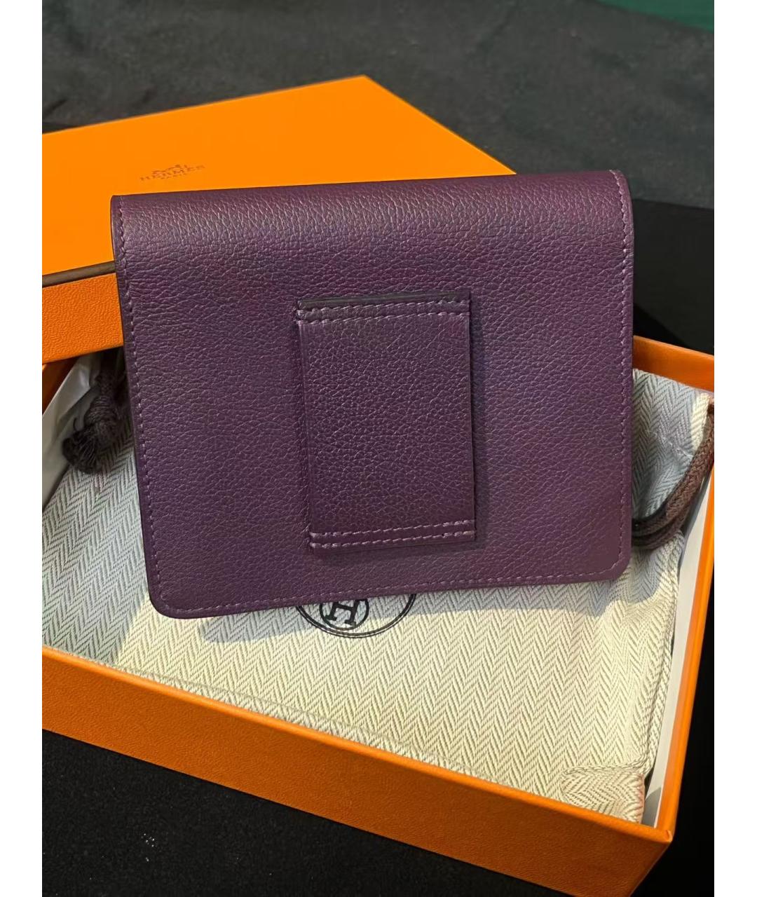 HERMES Фиолетовый кошелек, фото 4