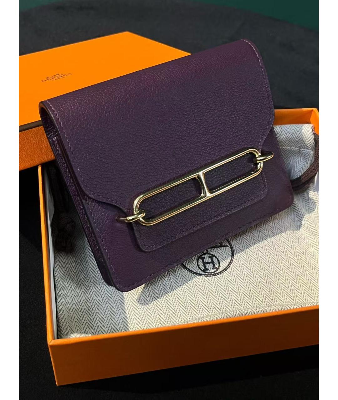 HERMES Фиолетовый кошелек, фото 3