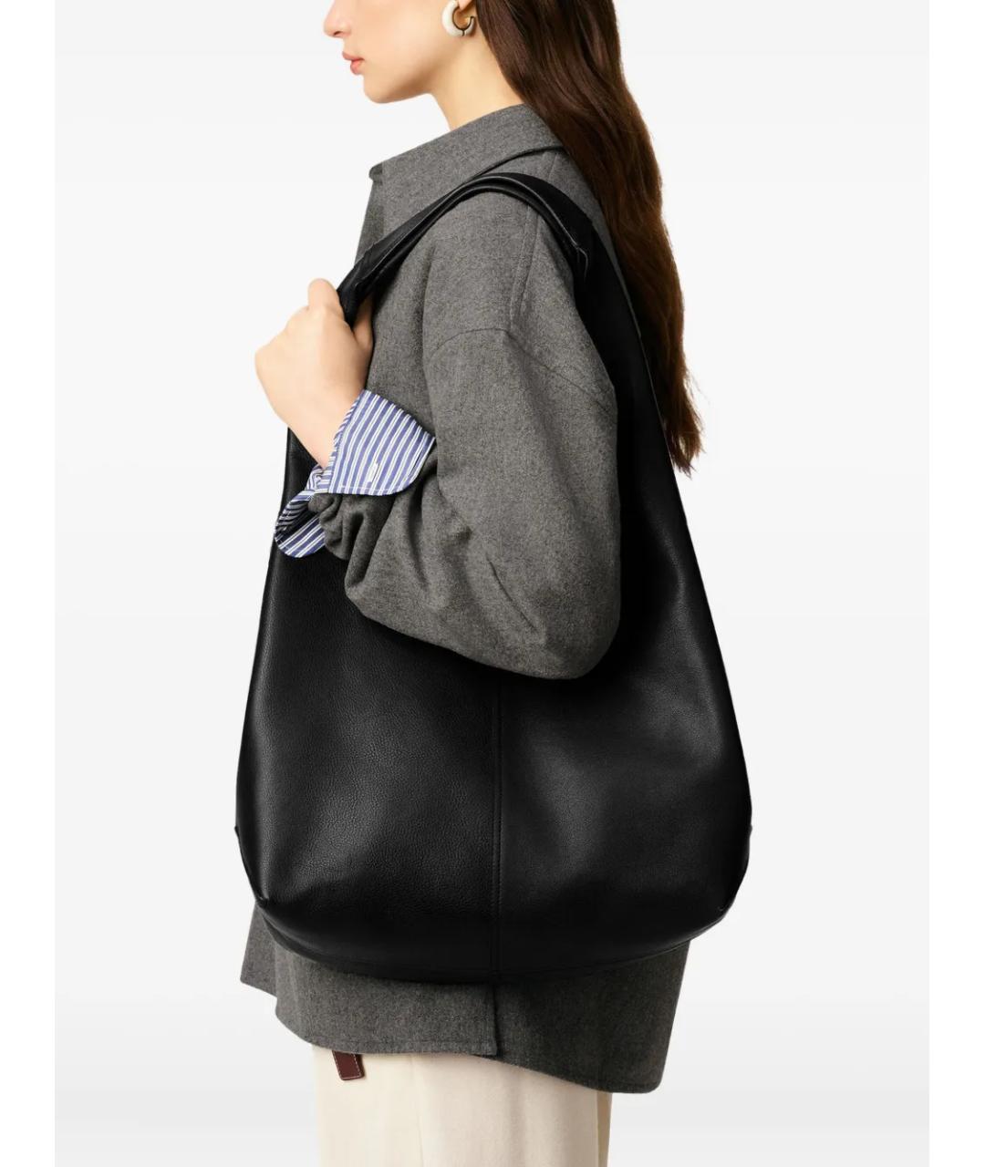 Ami Paris Черная кожаная сумка через плечо, фото 3