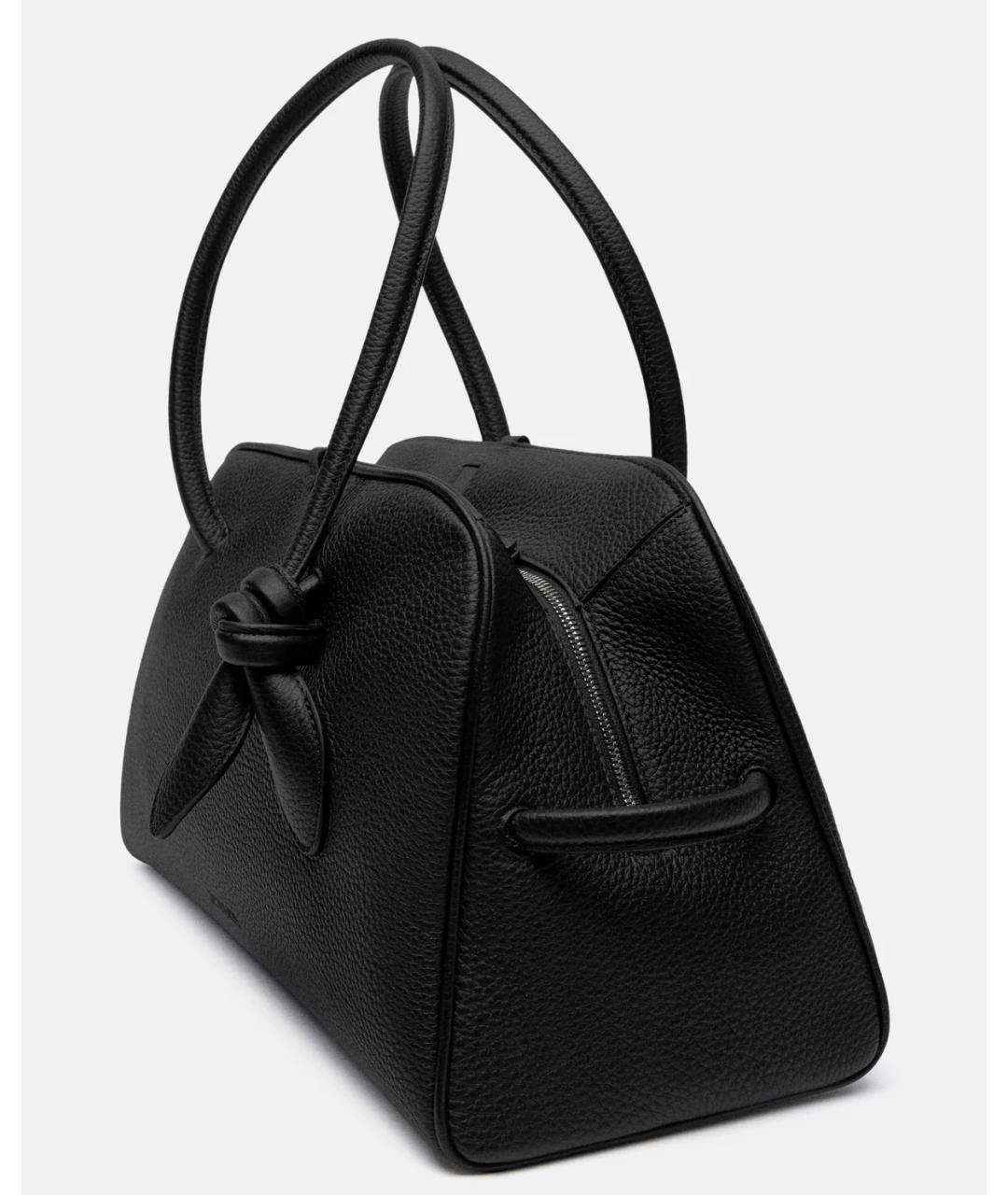 JACQUEMUS Черная кожаная сумка тоут, фото 3