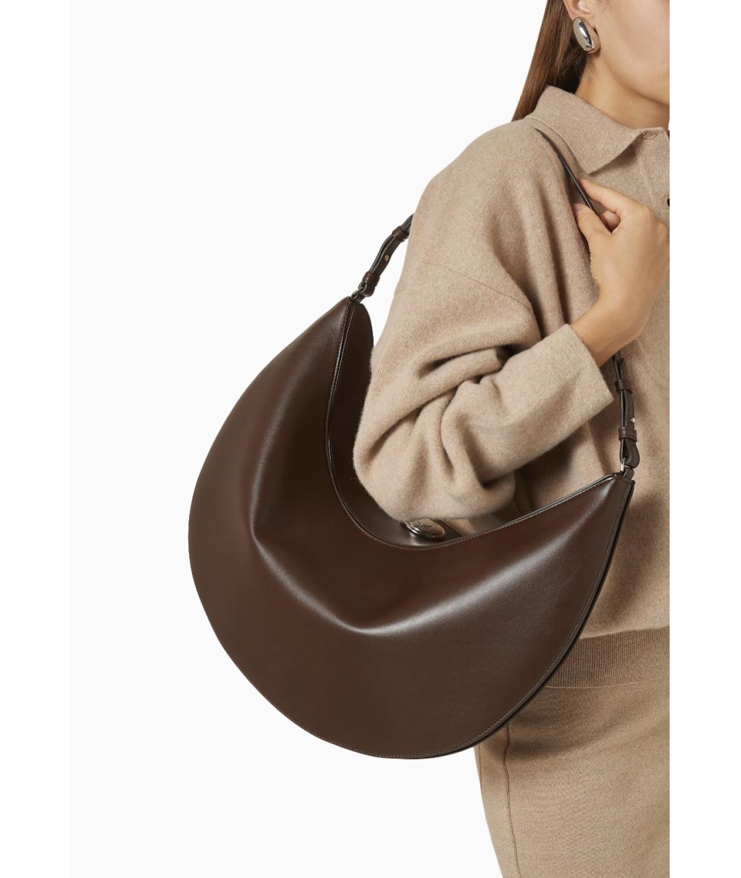 JACQUEMUS Коричневая кожаная сумка через плечо, фото 3