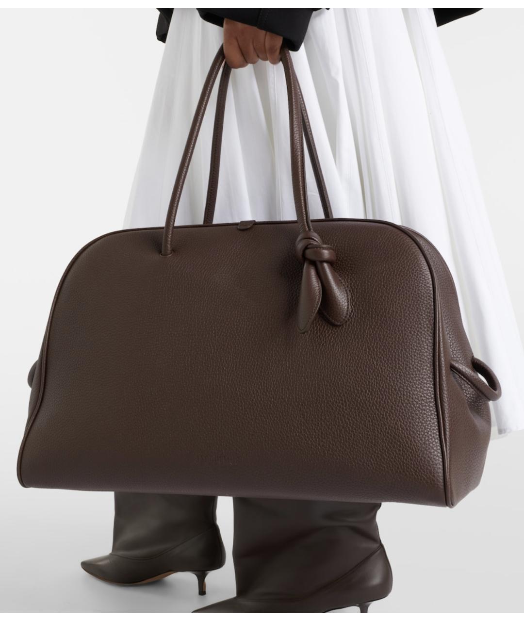 JACQUEMUS Коричневая кожаная сумка тоут, фото 3