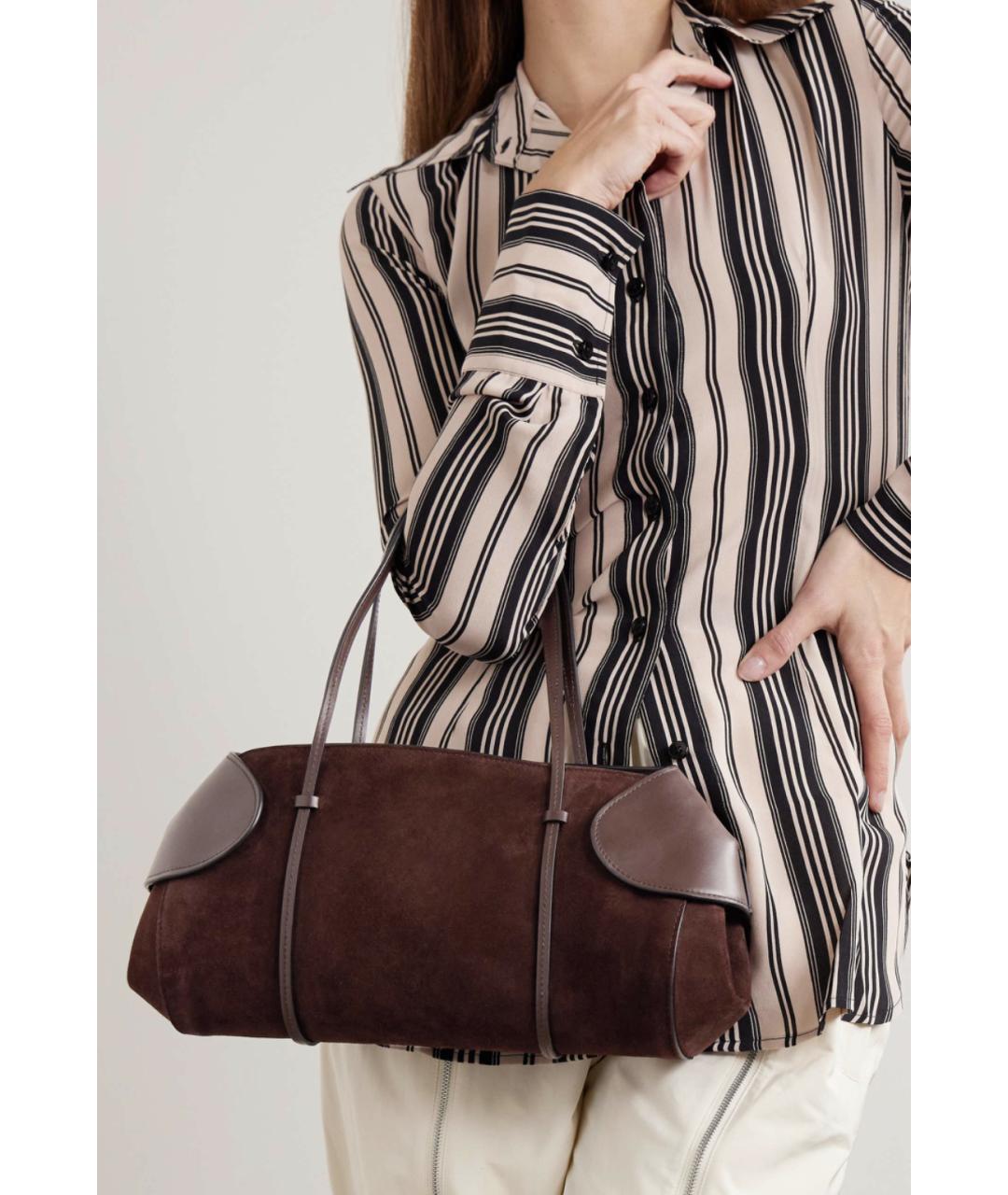 NEOUS Коричневая замшевая сумка через плечо, фото 3