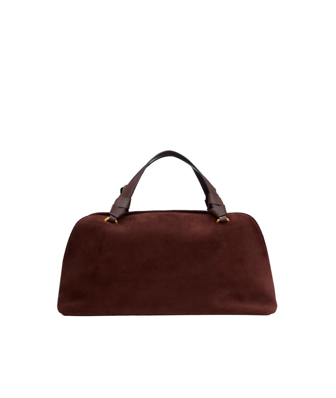 NEOUS Коричневая замшевая сумка с короткими ручками, фото 1