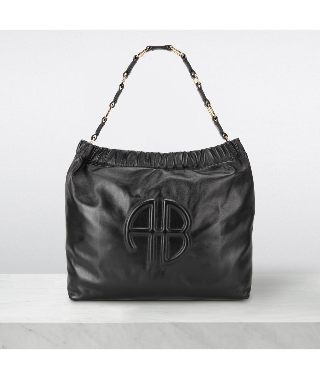 ANINE BING Черная кожаная сумка через плечо, фото 3