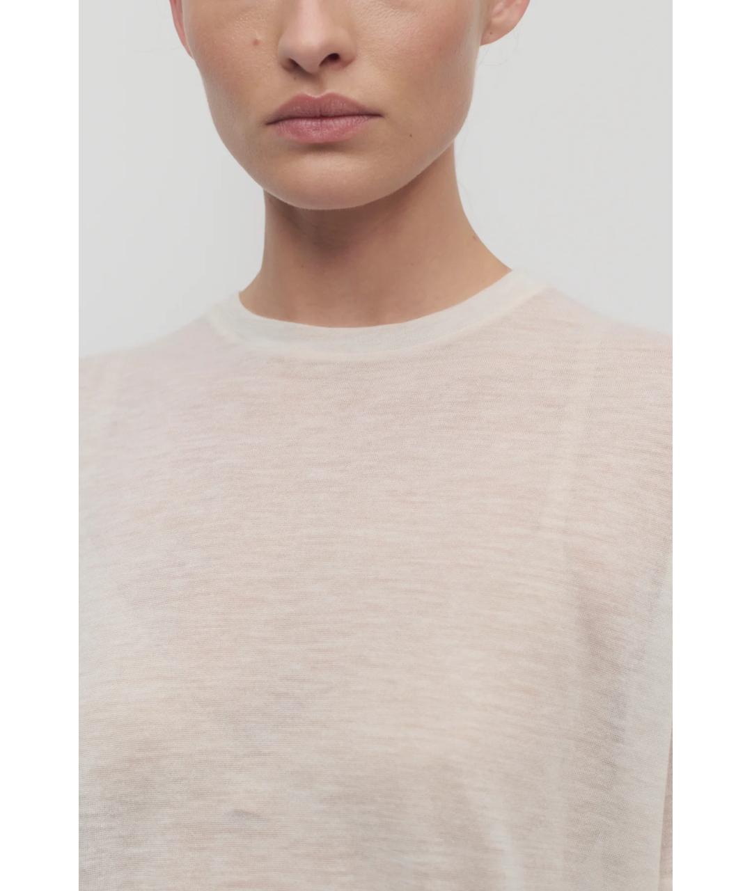 THE ROW Белая кашемировая футболка, фото 6