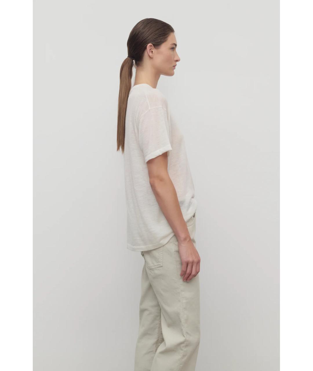 THE ROW Белая кашемировая футболка, фото 4