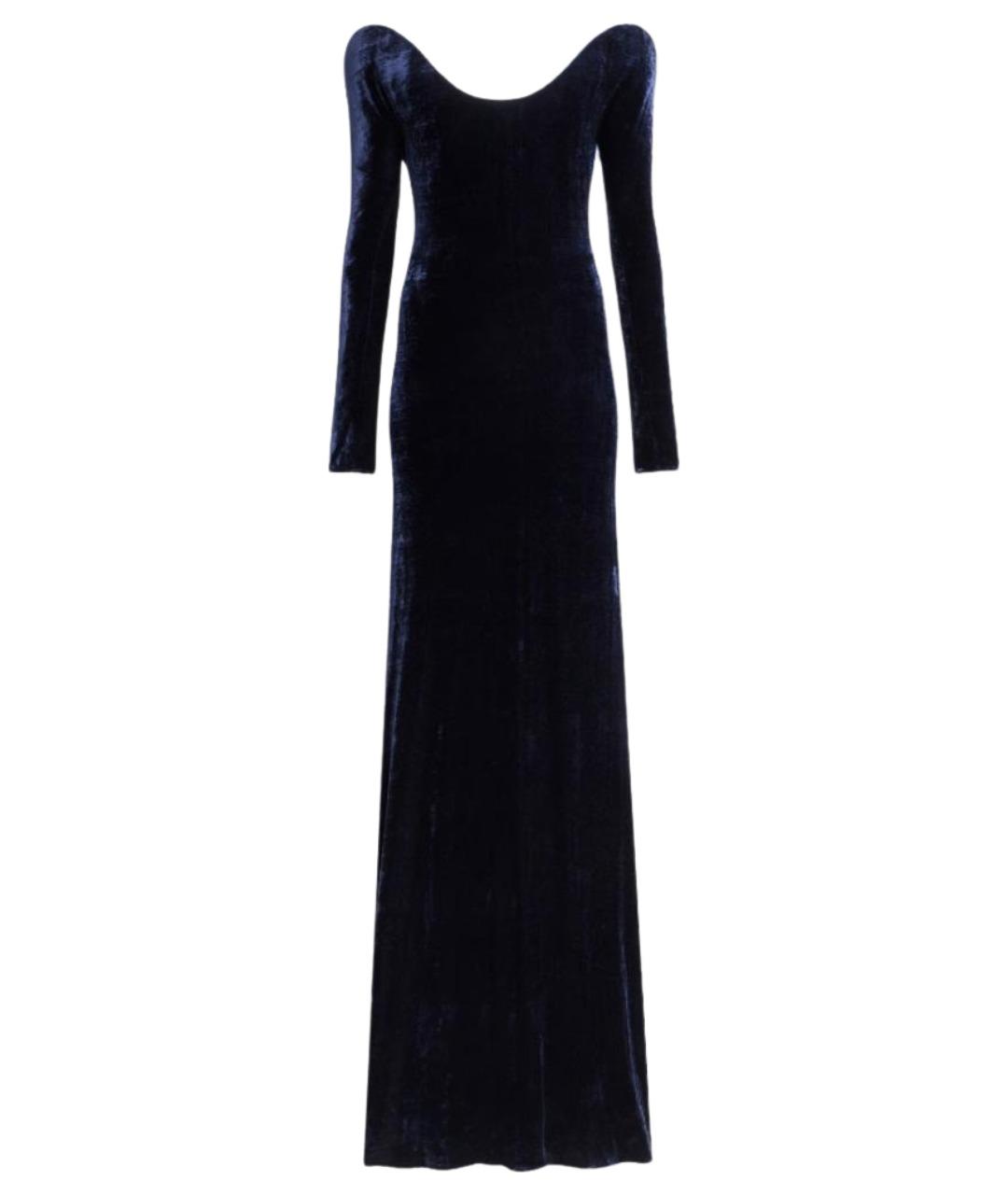 ALAIA Темно-синее вискозное вечернее платье, фото 1