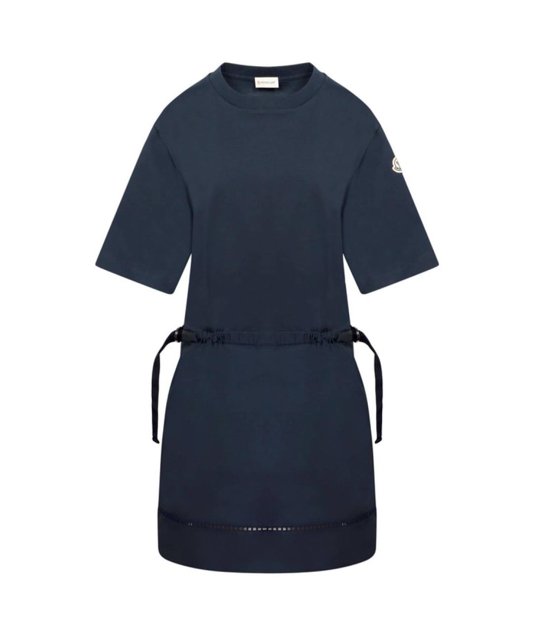 MONCLER Темно-синее хлопковое повседневное платье, фото 1
