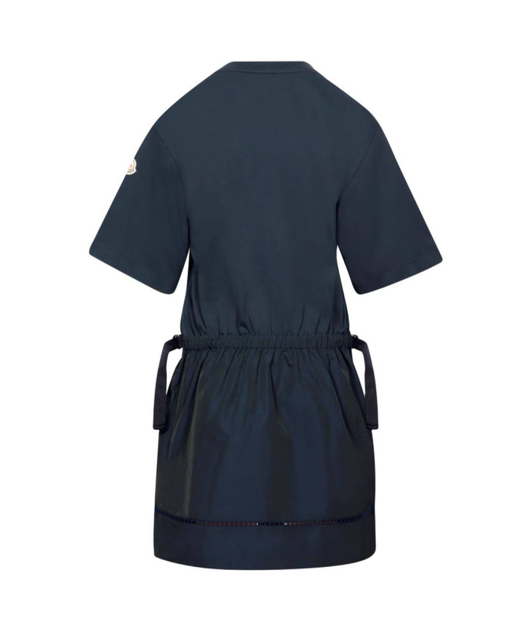 MONCLER Темно-синее хлопковое повседневное платье, фото 2