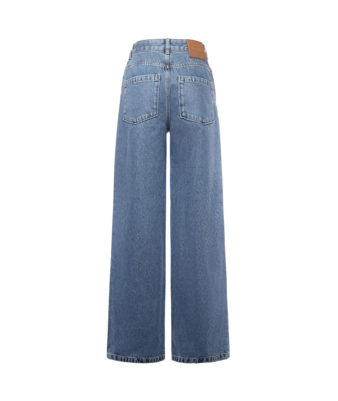 LOEWE Синие хлопко-полиэстеровые прямые джинсы, фото 2