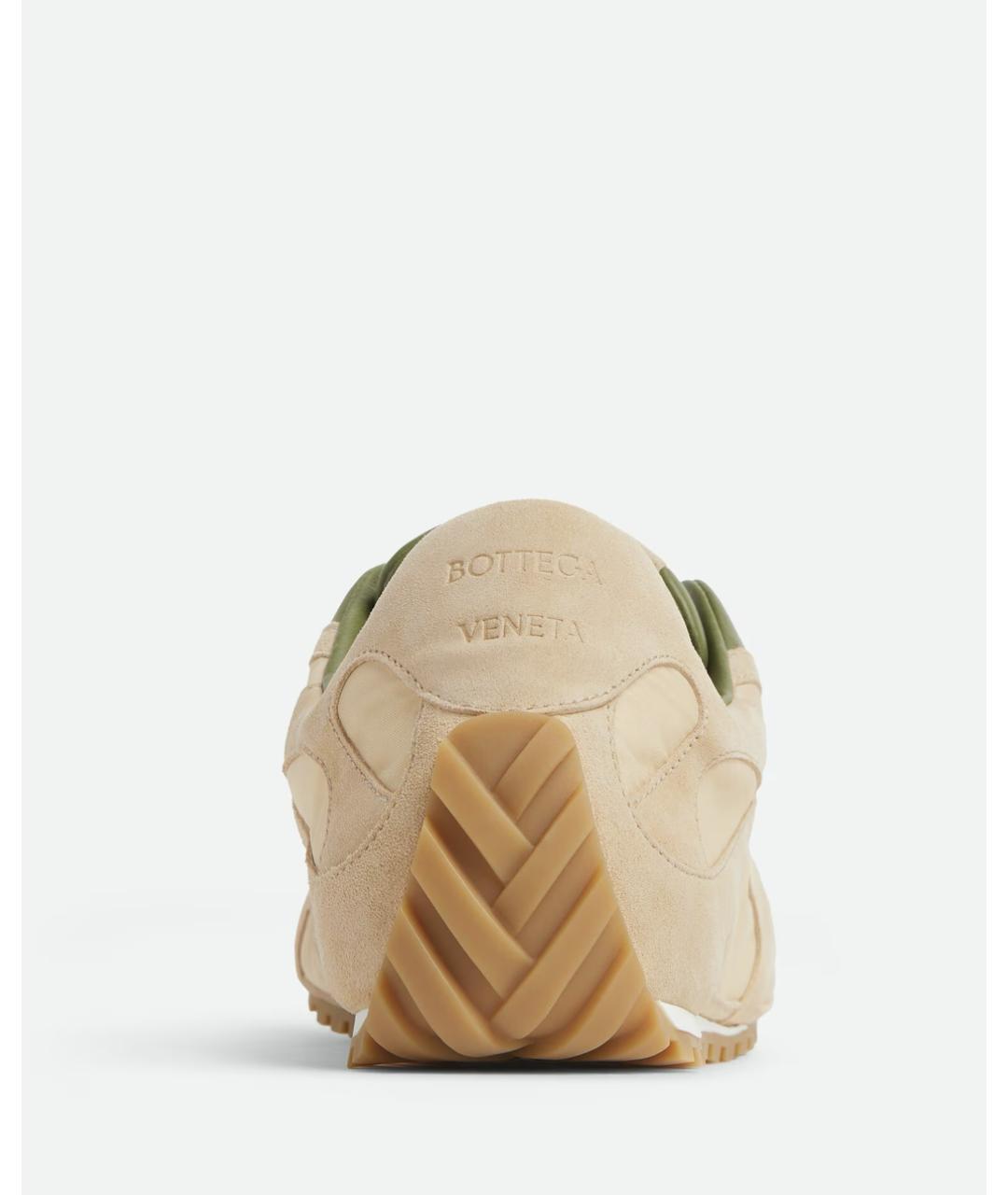 BOTTEGA VENETA Бежевые замшевые низкие кроссовки / кеды, фото 4