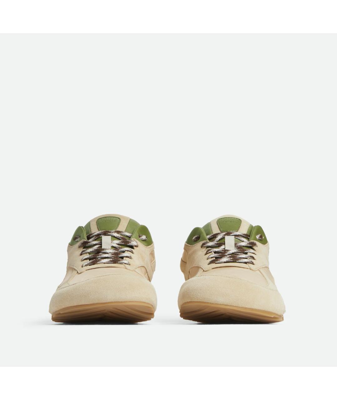 BOTTEGA VENETA Бежевые замшевые низкие кроссовки / кеды, фото 2