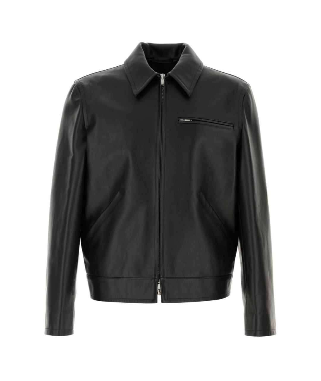 JIL SANDER Черная кожаная куртка, фото 1