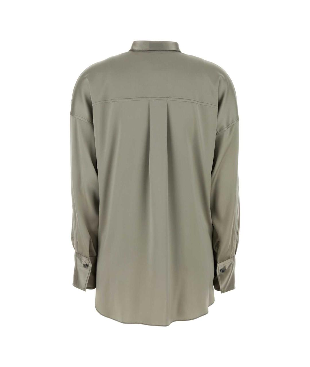 BRUNELLO CUCINELLI Зеленая шелковая рубашка, фото 2