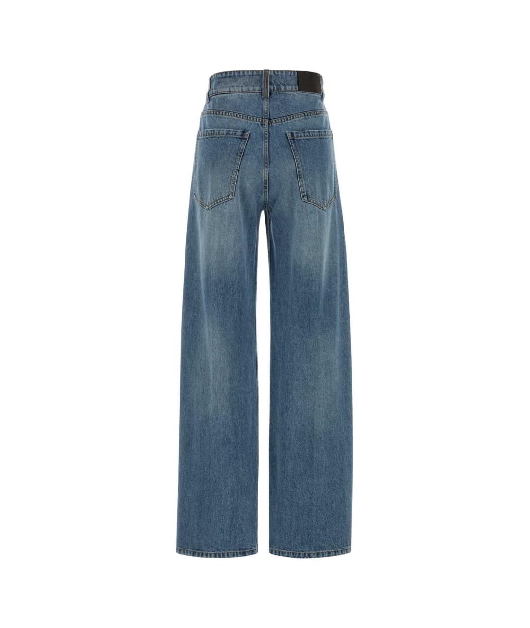 BRUNELLO CUCINELLI Голубые хлопковые прямые джинсы, фото 2