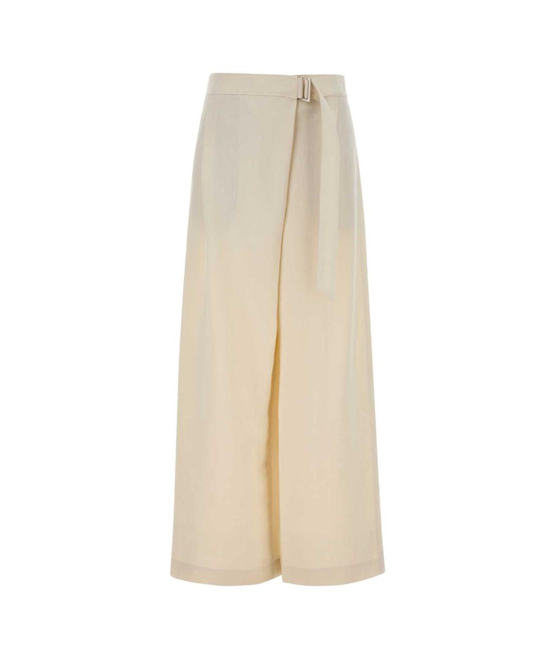 BRUNELLO CUCINELLI Бежевые вискозные брюки широкие, фото 1