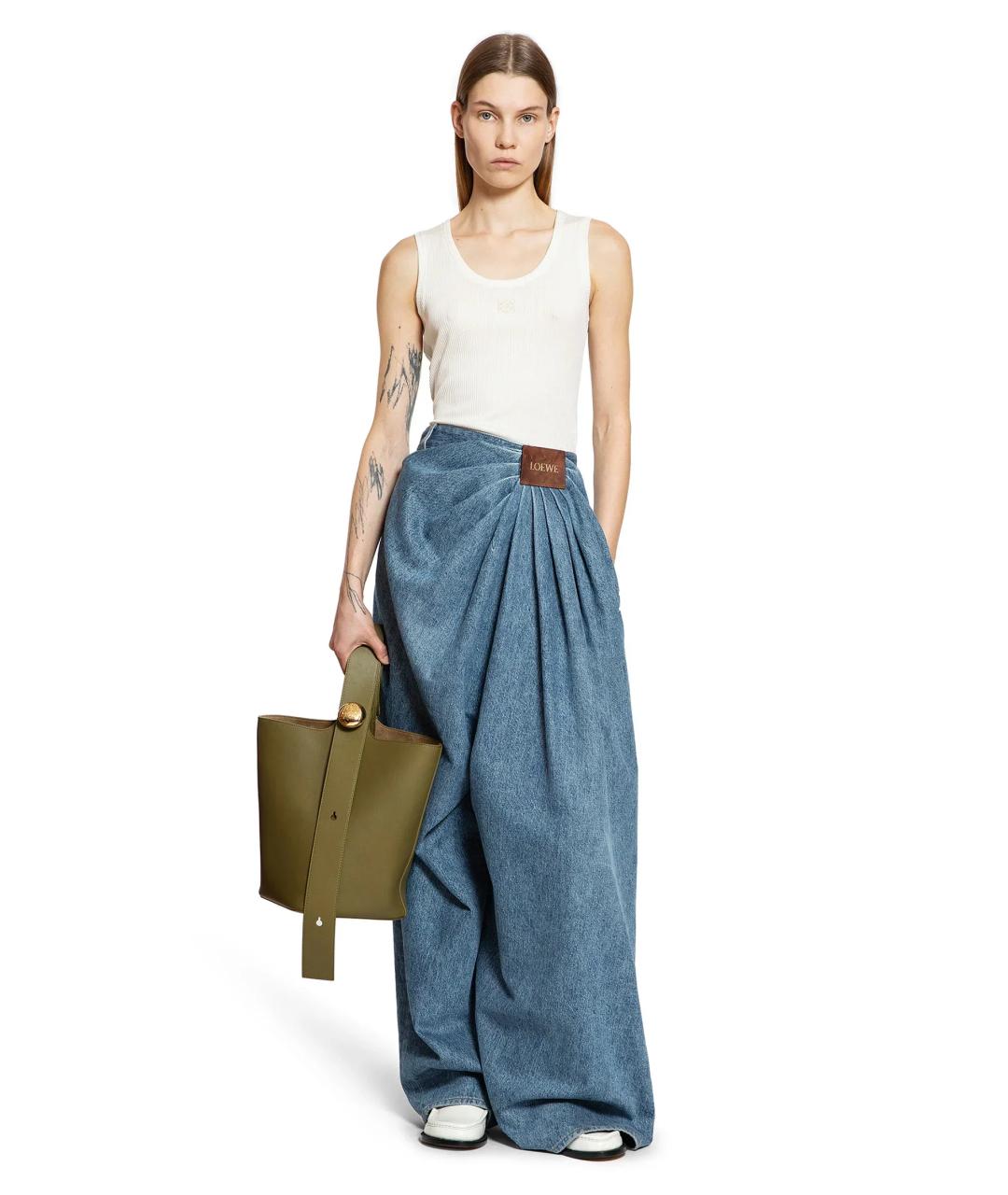 LOEWE Синие хлопковые прямые джинсы, фото 2