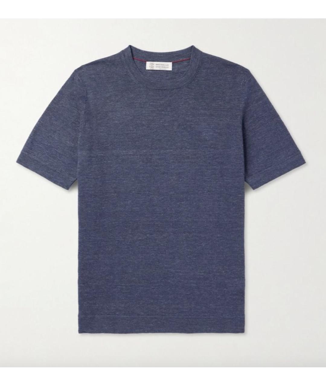 BRUNELLO CUCINELLI Синяя футболка, фото 4