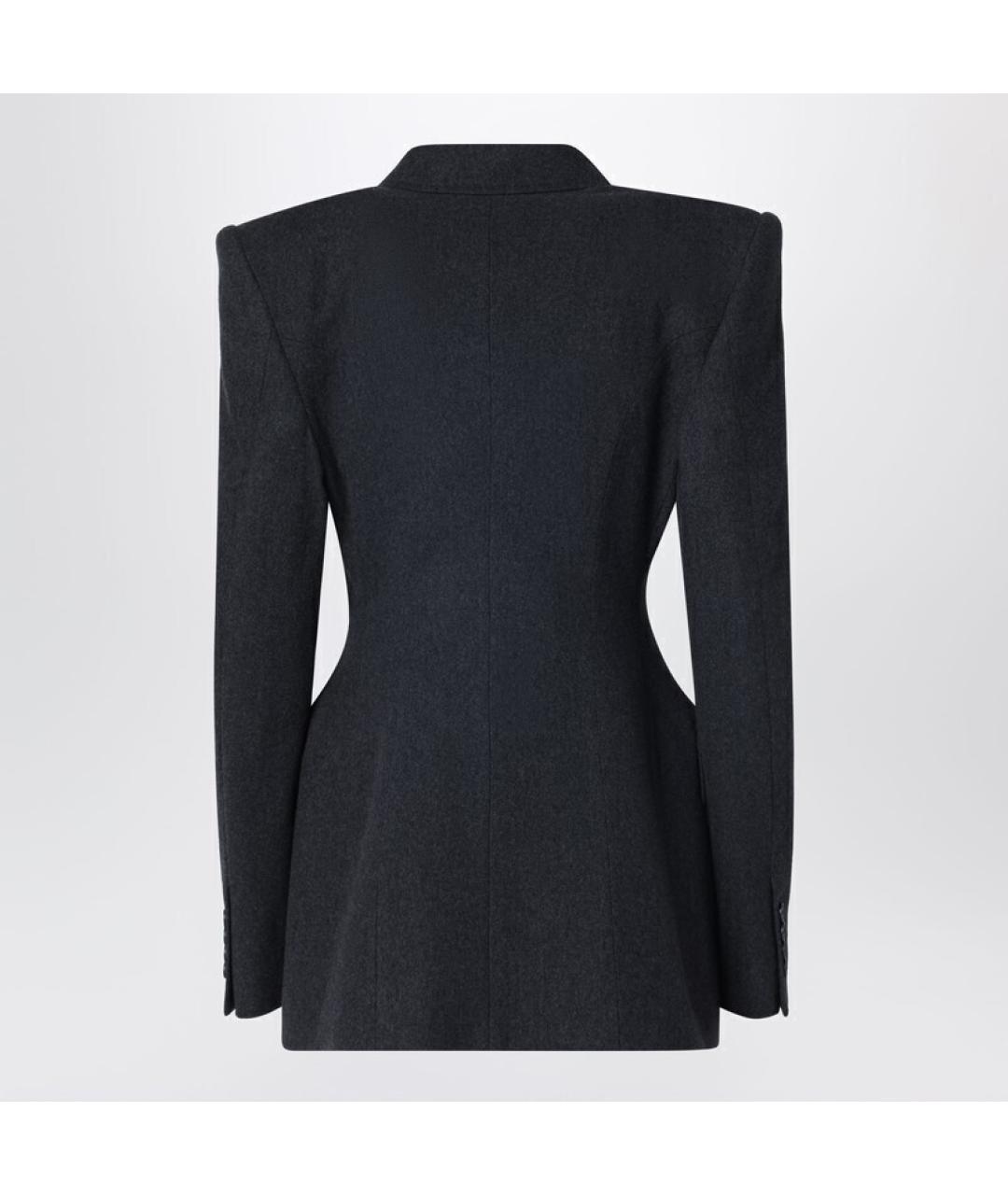 BALENCIAGA Антрацитовый шерстяной жакет/пиджак, фото 2