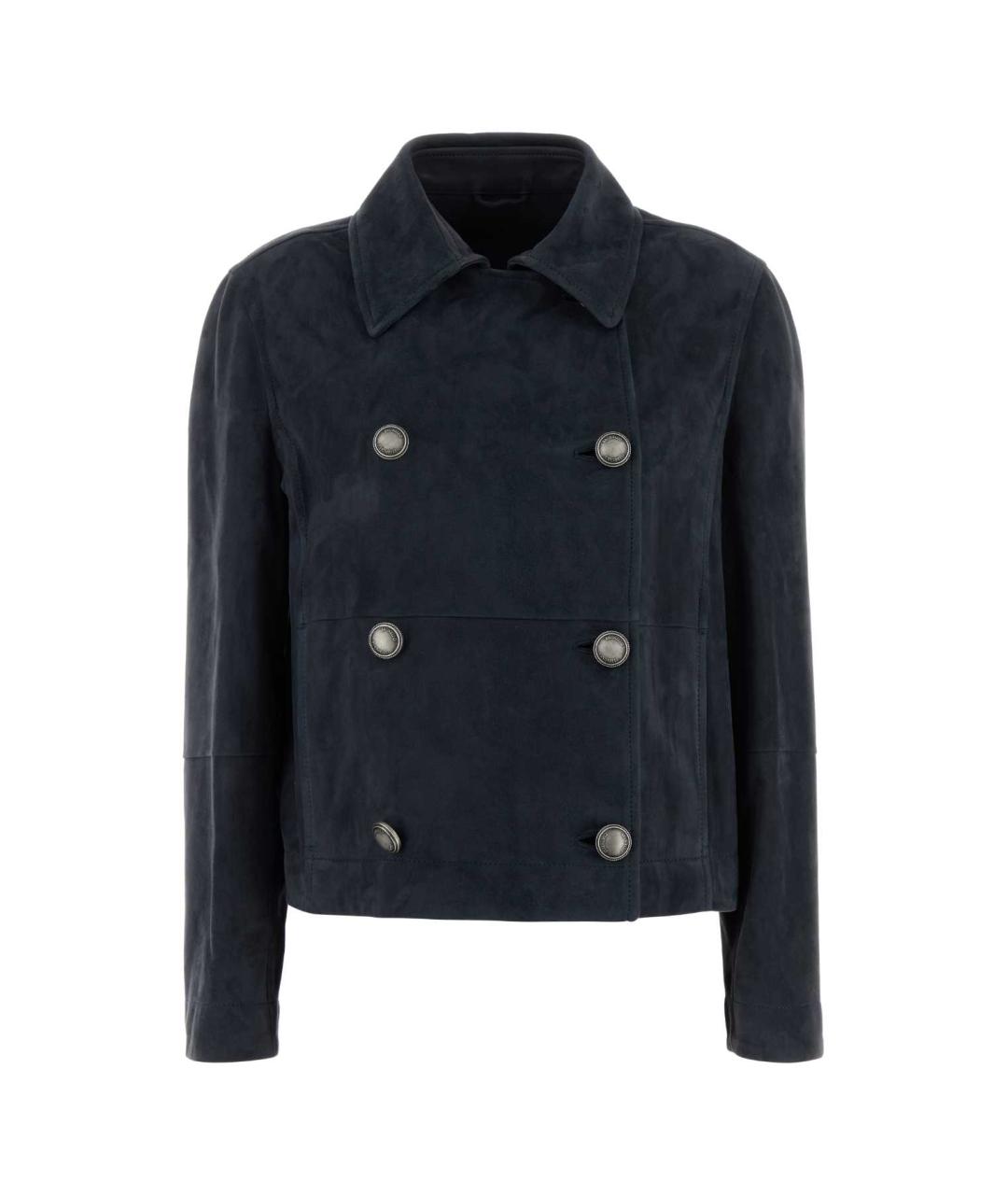 BRUNELLO CUCINELLI Темно-синяя замшевая куртка, фото 1
