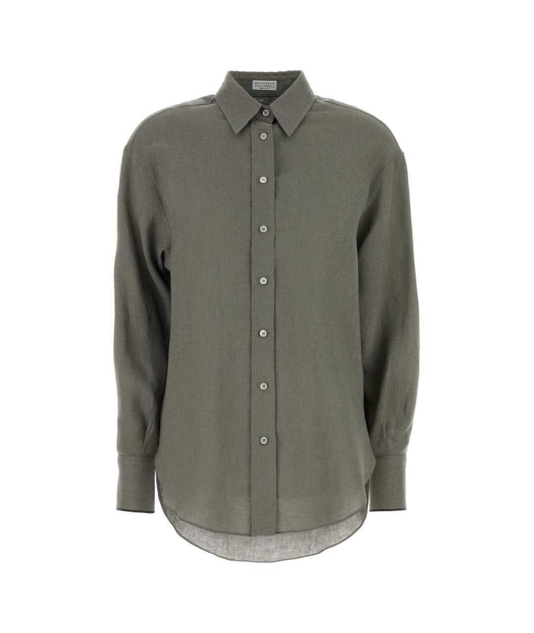 BRUNELLO CUCINELLI Зеленая льняная рубашка, фото 1