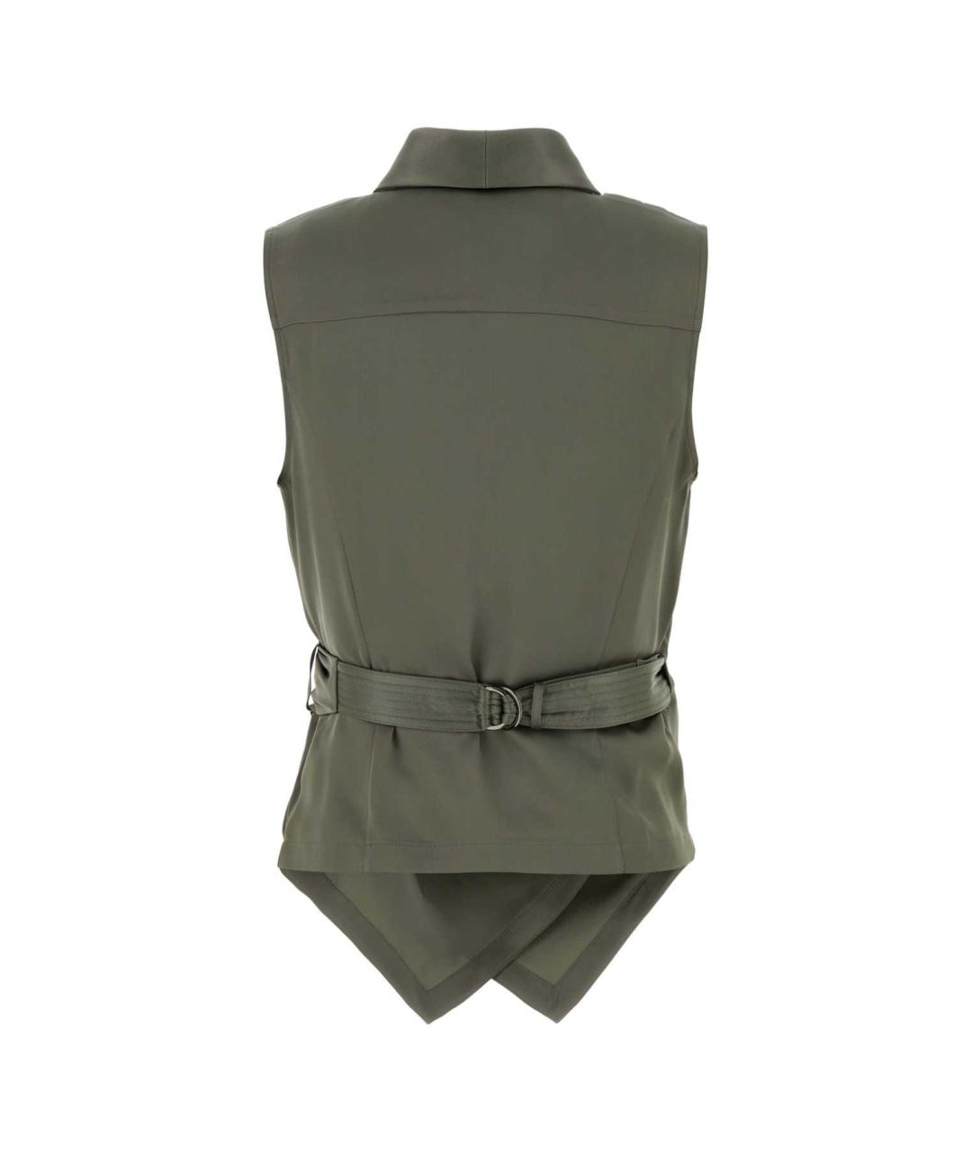 BRUNELLO CUCINELLI Зеленая шелковая майка, фото 2