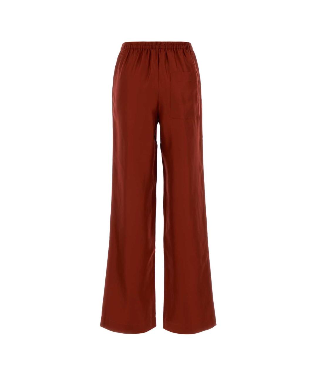 LOULOU STUDIO Красные шелковые прямые брюки, фото 2