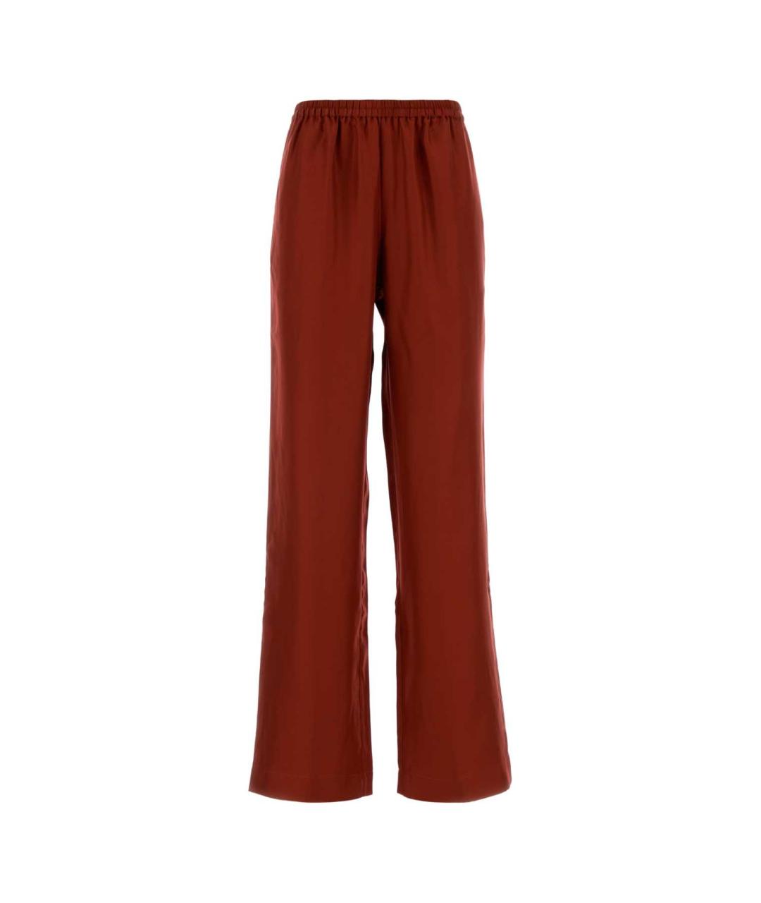 LOULOU STUDIO Красные шелковые прямые брюки, фото 1