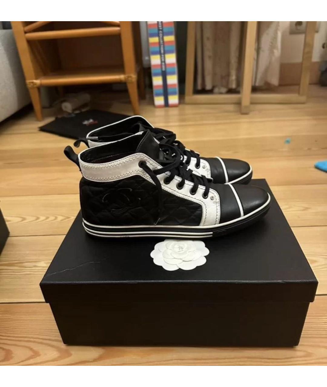 CHANEL Черные кожаные кеды, фото 7