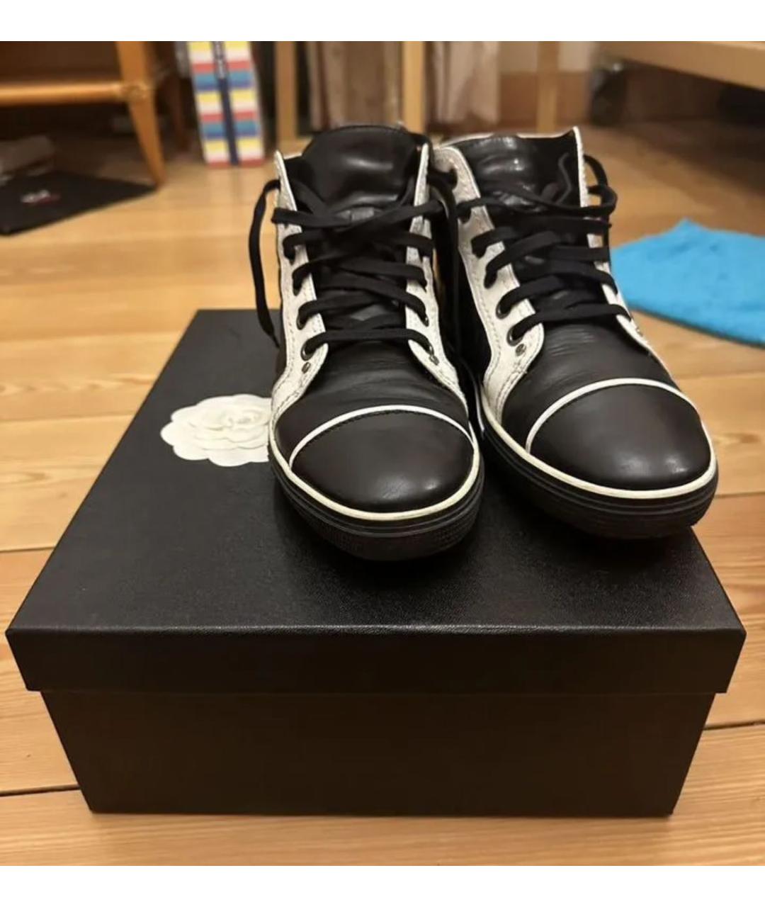 CHANEL Черные кожаные кеды, фото 2