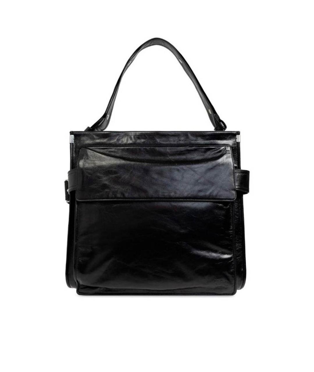 BURBERRY Черная кожаная сумка тоут, фото 1