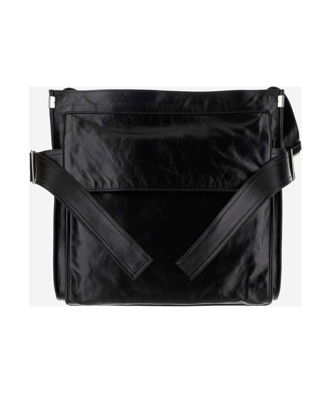 BURBERRY Черная кожаная сумка тоут, фото 2