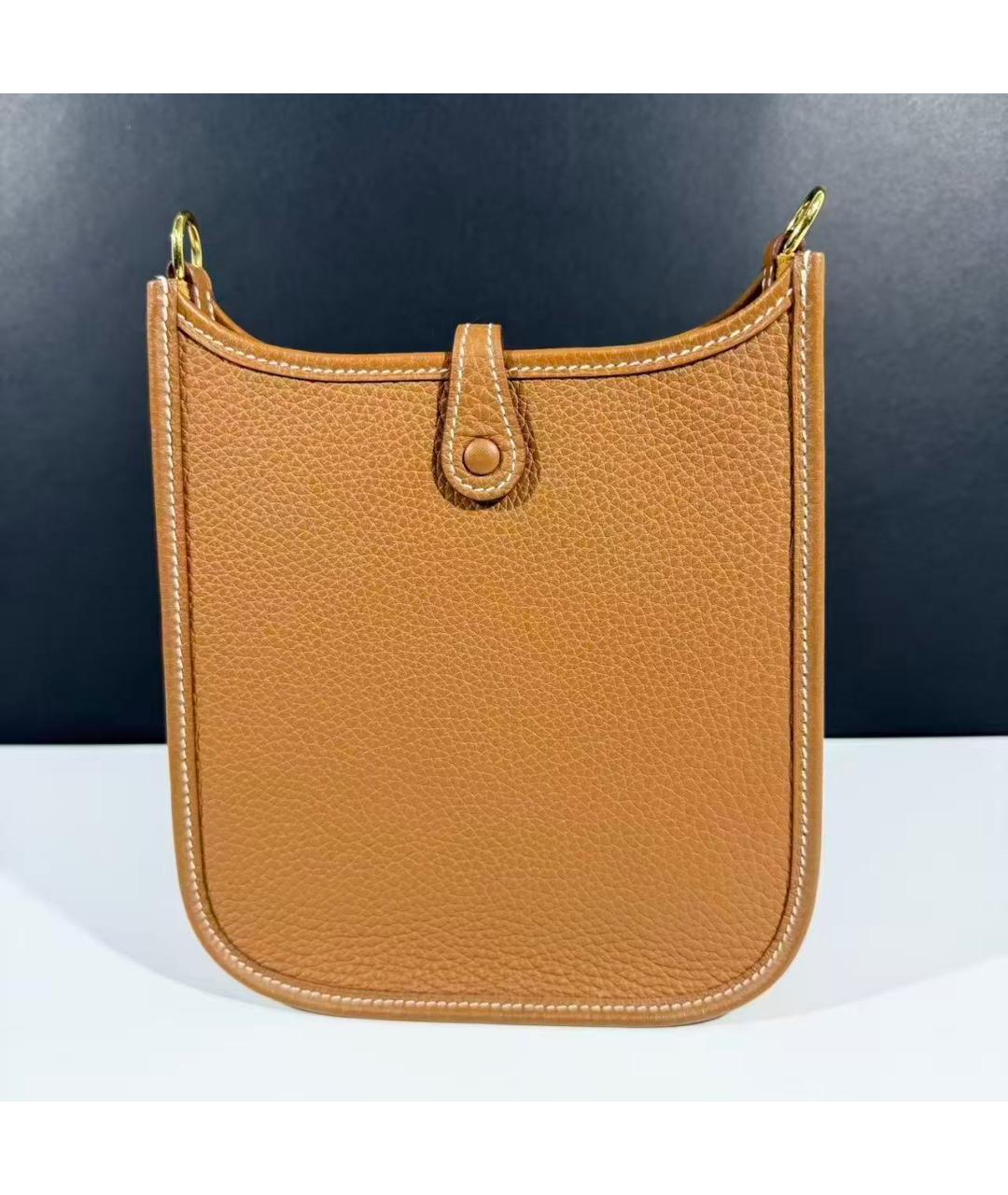 HERMES Коричневая кожаная сумка через плечо, фото 4