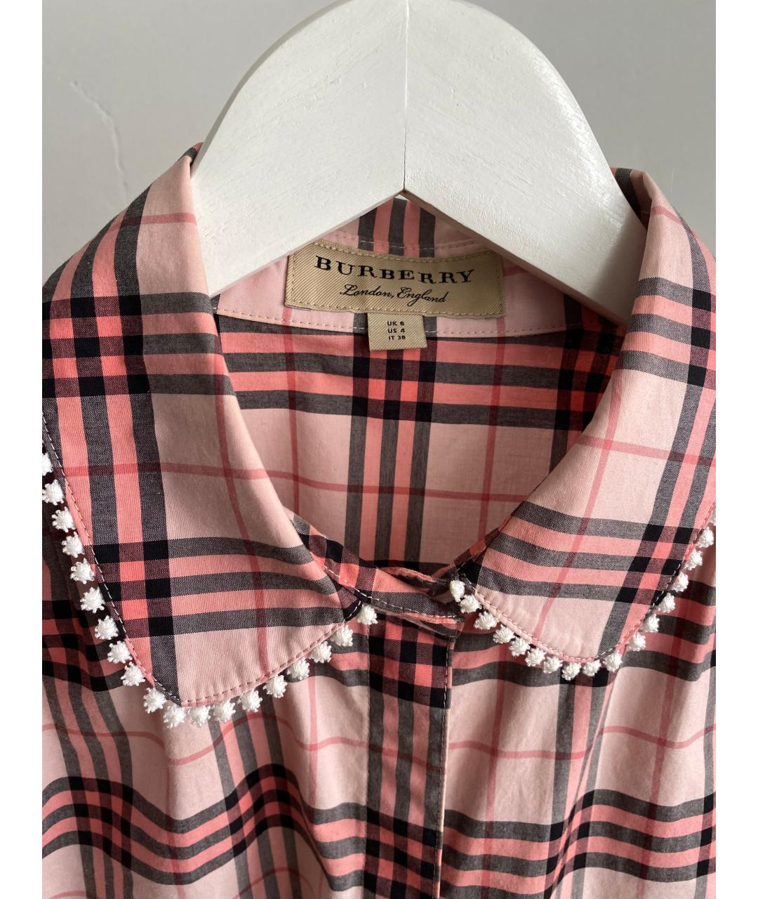 BURBERRY Розовая хлопковая рубашка, фото 3