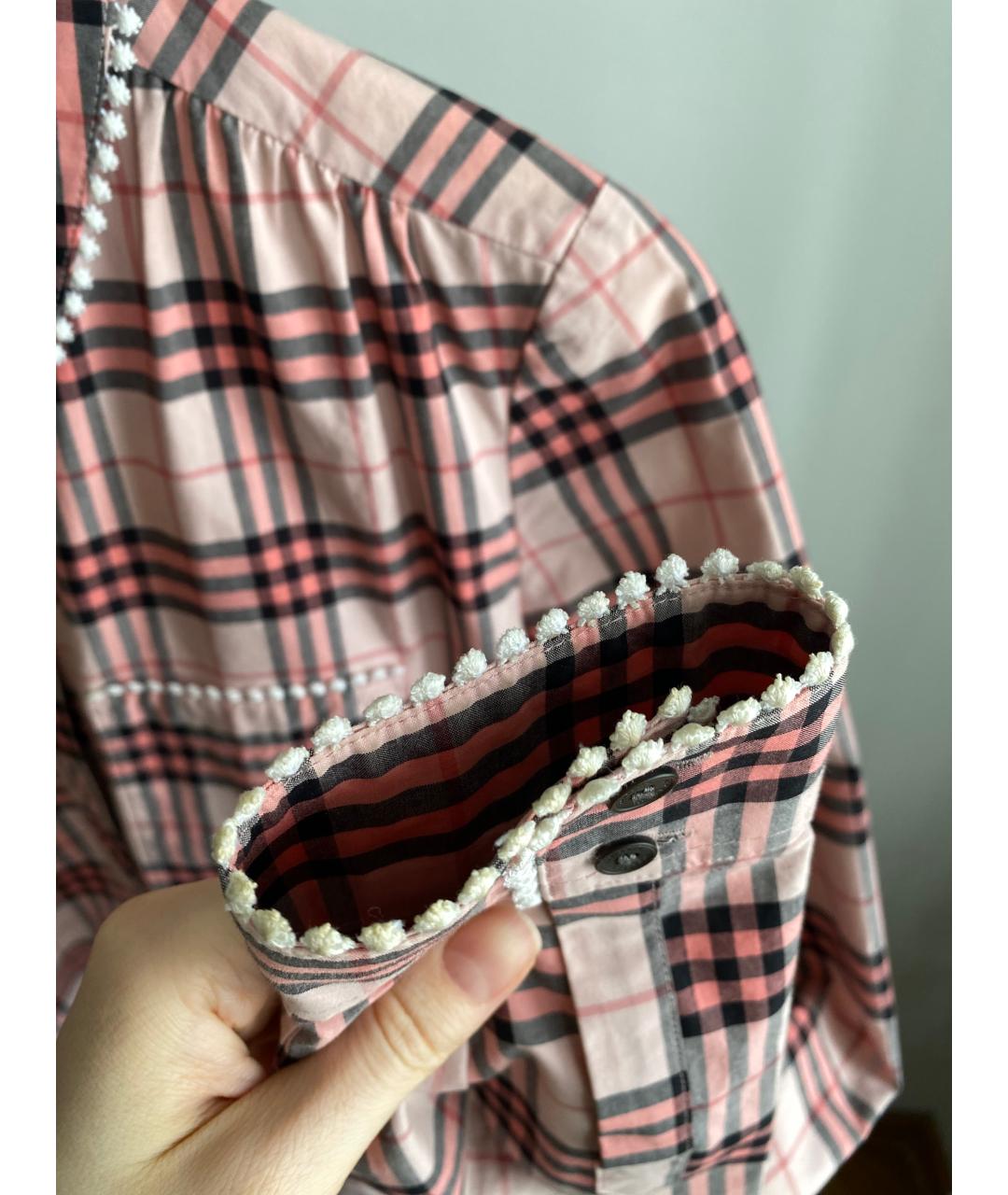 BURBERRY Розовая хлопковая рубашка, фото 6