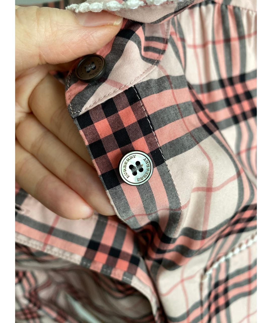 BURBERRY Розовая хлопковая рубашка, фото 5