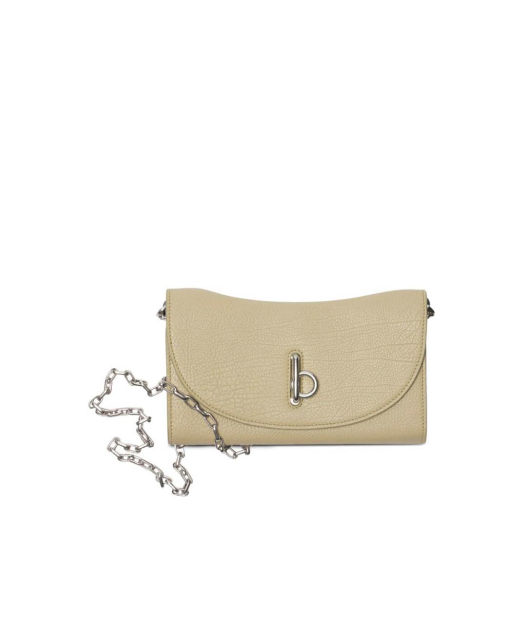 BURBERRY Бежевая кожаная сумка через плечо, фото 1