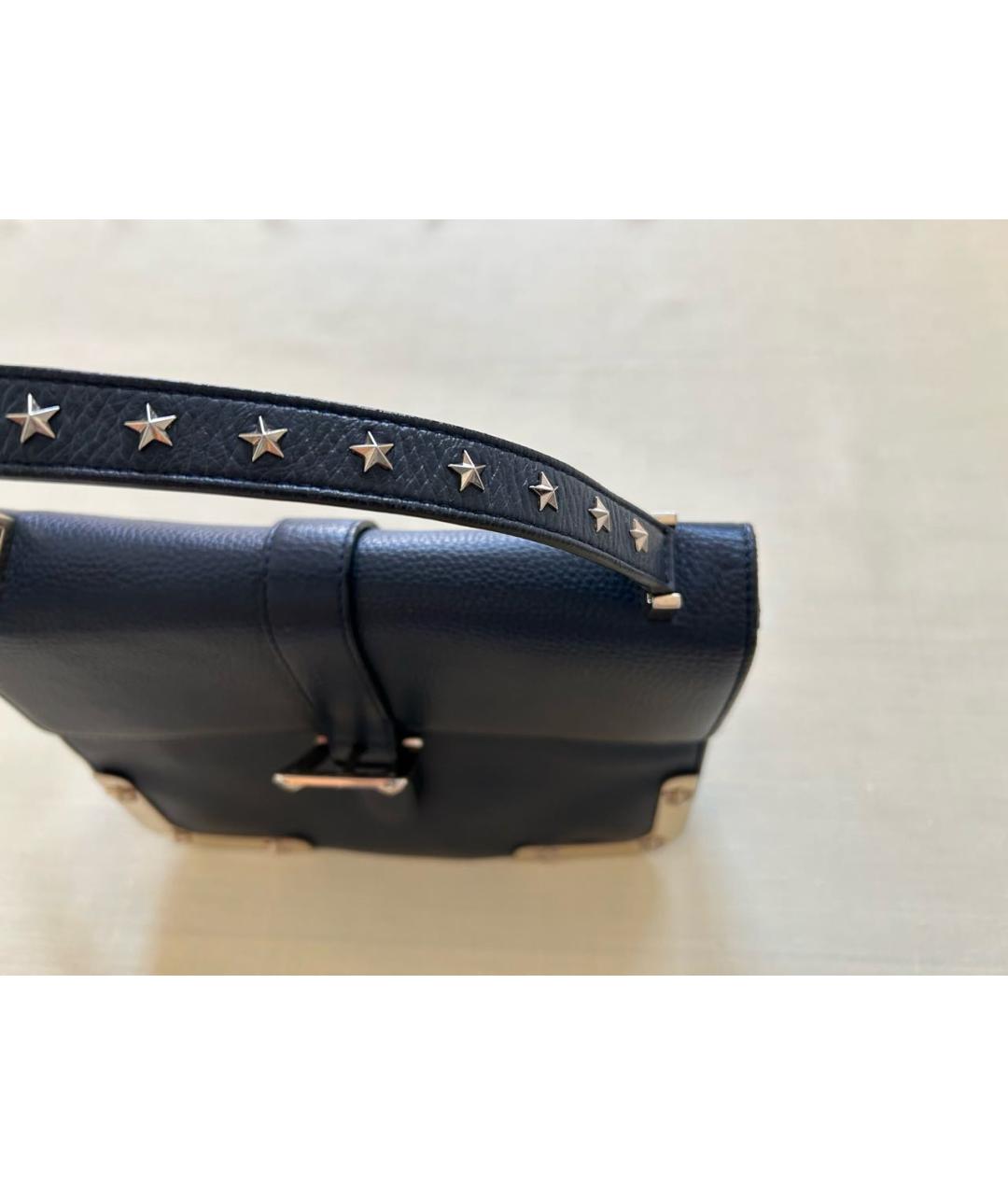 RED VALENTINO Темно-синяя кожаная сумка через плечо, фото 5