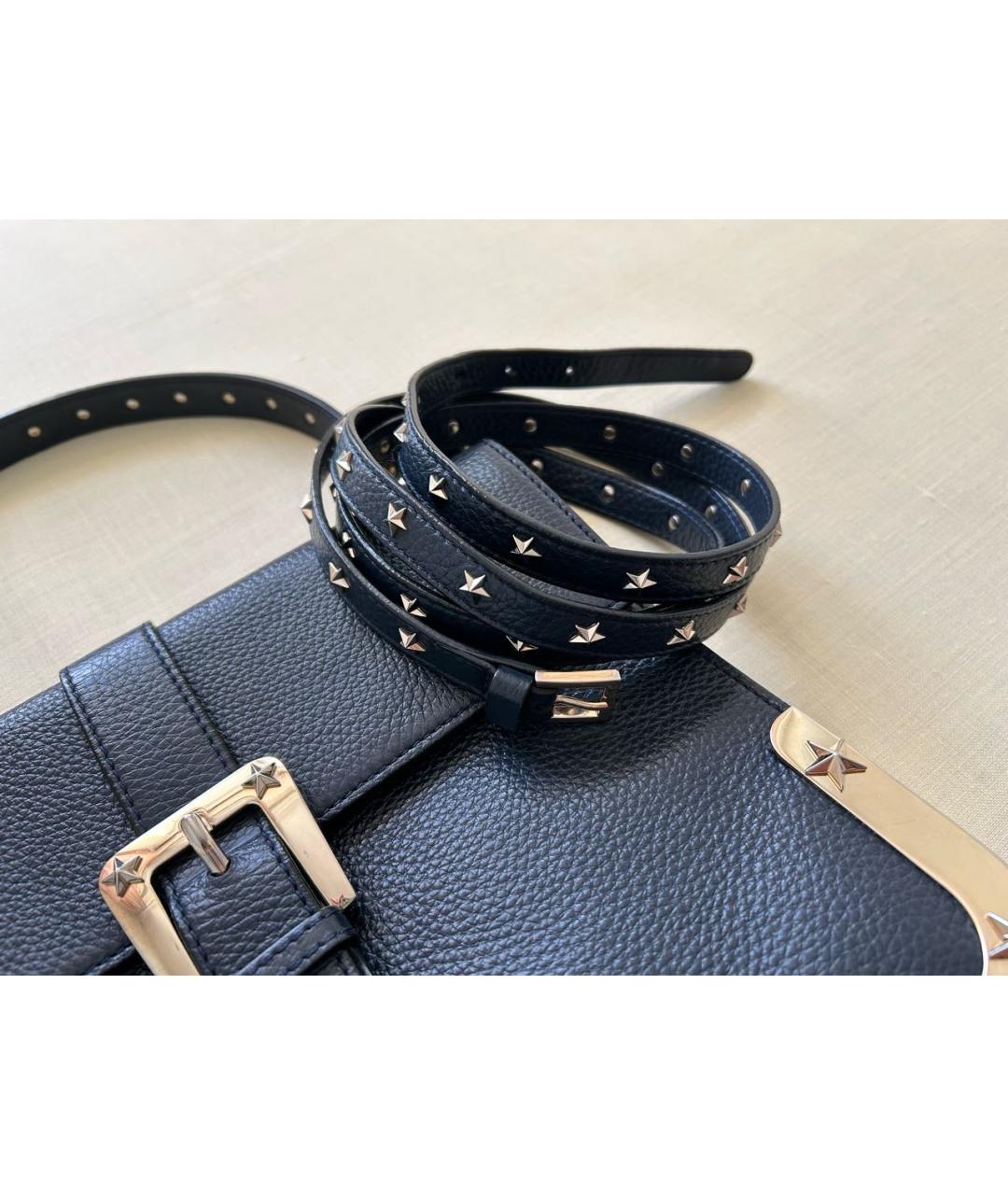 RED VALENTINO Темно-синяя кожаная сумка через плечо, фото 8