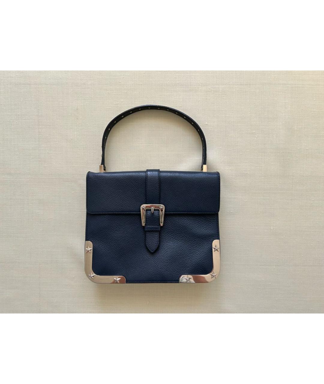 RED VALENTINO Темно-синяя кожаная сумка через плечо, фото 9