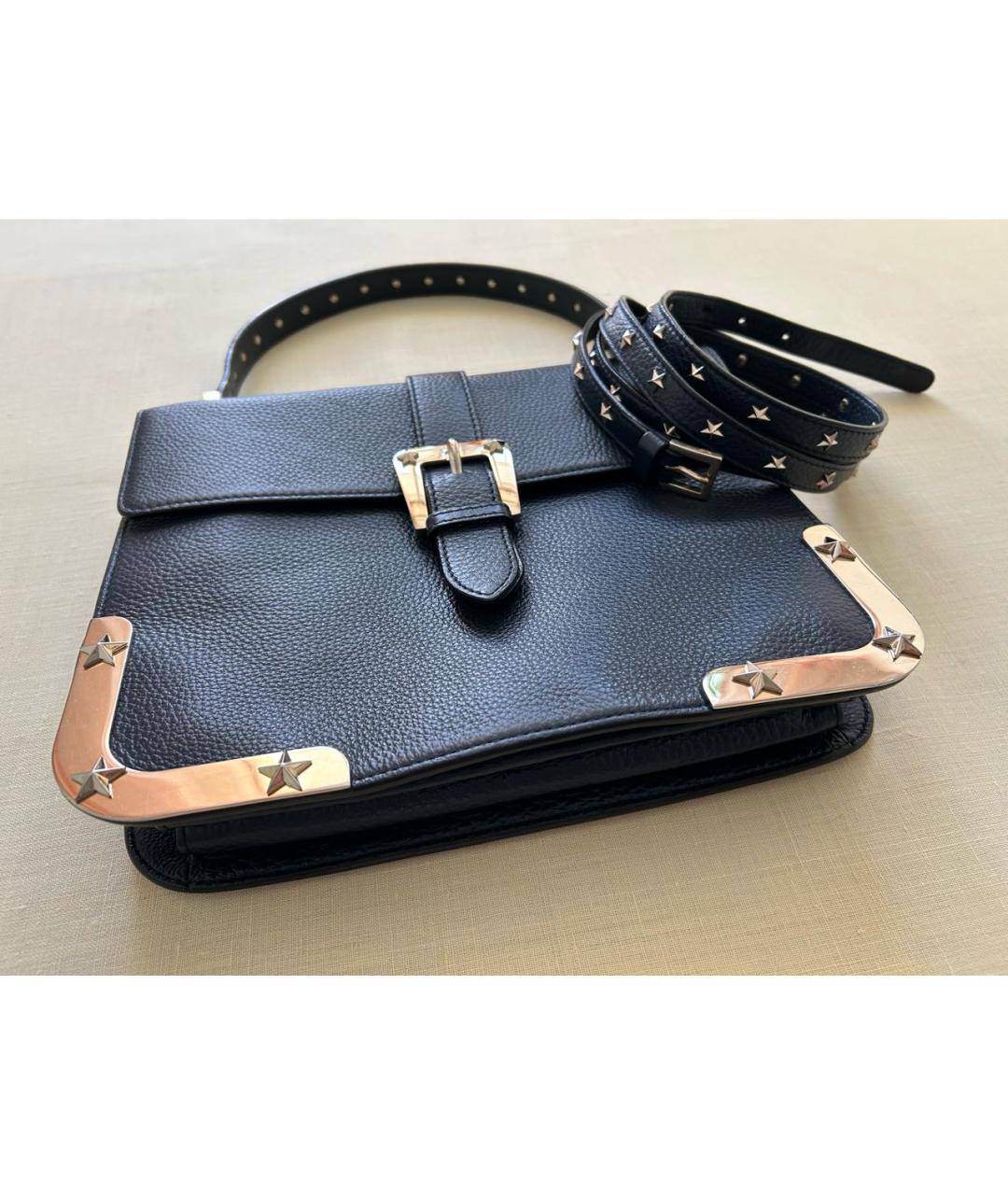 RED VALENTINO Темно-синяя кожаная сумка через плечо, фото 3