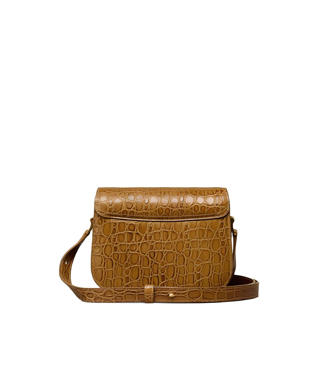 Ami Paris Коричневая кожаная сумка через плечо, фото 2