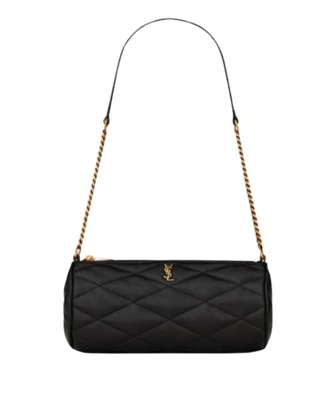 SAINT LAURENT Черная кожаная сумка с короткими ручками, фото 1